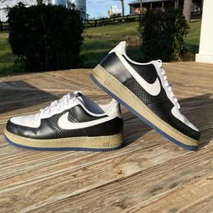 Nike Air Force 1 - Black/White/Gray/Royal Blue - Mens 11.5